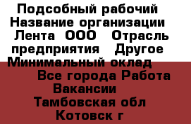 Подсобный рабочий › Название организации ­ Лента, ООО › Отрасль предприятия ­ Другое › Минимальный оклад ­ 22 500 - Все города Работа » Вакансии   . Тамбовская обл.,Котовск г.